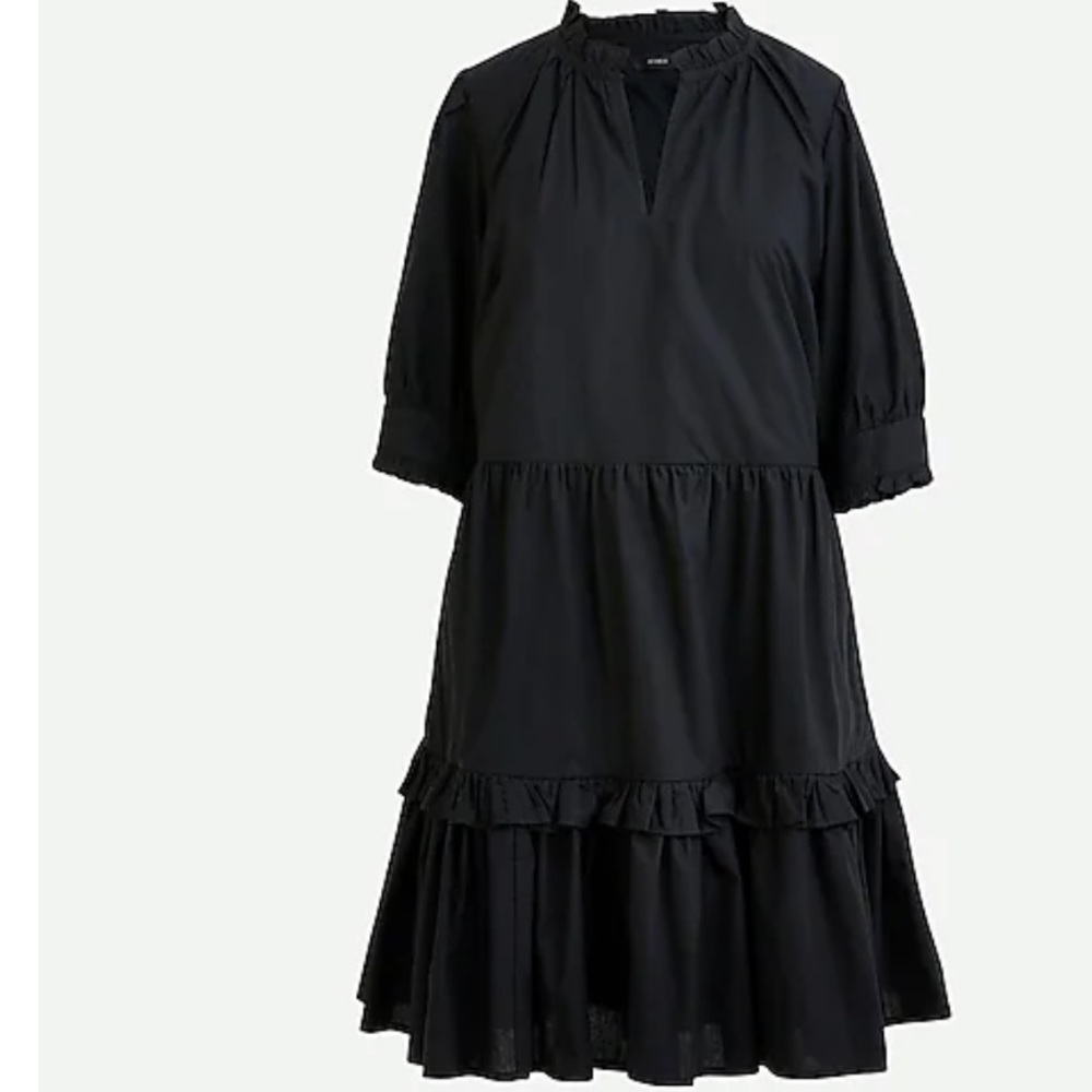 Jcrew tall ruffle neck popover dress medium